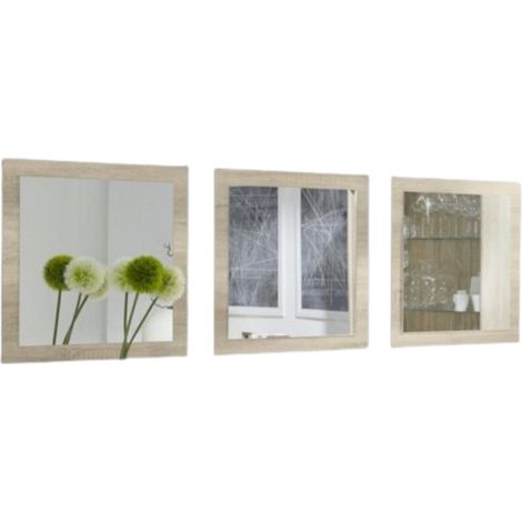 Set di 3 specchi MALMO colore sonoma 60x60x3