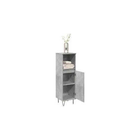 Armoire de salle de bain gris béton 30x30x100 (1/5)