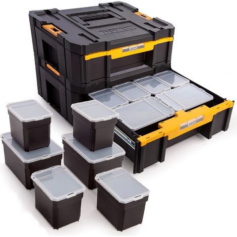 2x Dewalt DWST1-70705 TStak III Deep Draw Stackable Tool Storage Box Organisers (1/4)