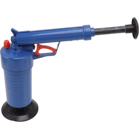 Découvreur de bouchons Air Drain Blaster, outil polyvalent de déblocage pour éviers, lavabos, canalisations et baignoires, avec 4 ventouses en caoutchouc, bleu foncé (1/5)
