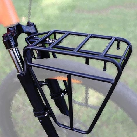 Porte-bagages avant pour vélo - Support de charge en acier - Idéal pour les voyages à vélo - Fixation de fourche réglable - Charge maximale : 25 kg (1/5)