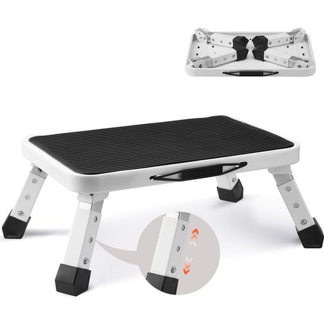 VEVOR Sgabello Portatile Capacita max. 150 kg, Scaletta Pieghevole in Acciaio 3 Altezza Regolabile, Sgabello Portatile per Bambini Adulti, Gradino Antiscivolo per Ufficio Cucina Bagni Camere da Letto