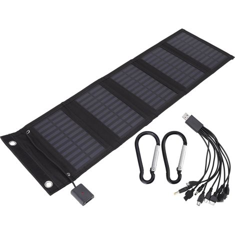 15W Panneau Solaire Pliable Imperméable Sortie USB 1 pour 10 Sac Chargeur Solaire Rechargeable pour Smartphone Randonnée (1/5)