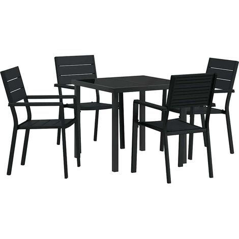 Maison Exclusive - Conjunto de Comedor de Jardín 5 uds. Negro (1/5)