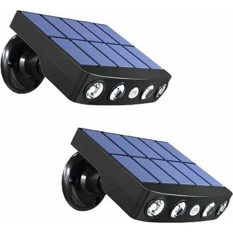 Outdoor Solar Lights, Solar Motion Sensor Lighting, Waterproof, 2pcs, Black (1/4)