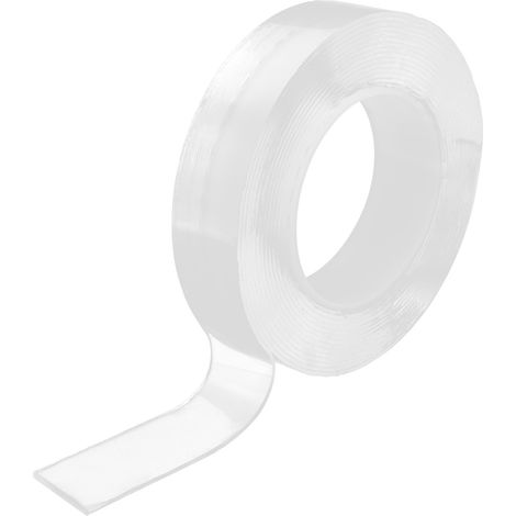 Ruban adhésif double face multi-usages, sans couture, amovible et lavable pour une utilisation intérieure et extérieure (5 m, 16,4 pi) (1/5)