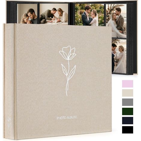 Album photo 10x15 cm pour 600 photos – couverture en lin à motif floral (1/5)