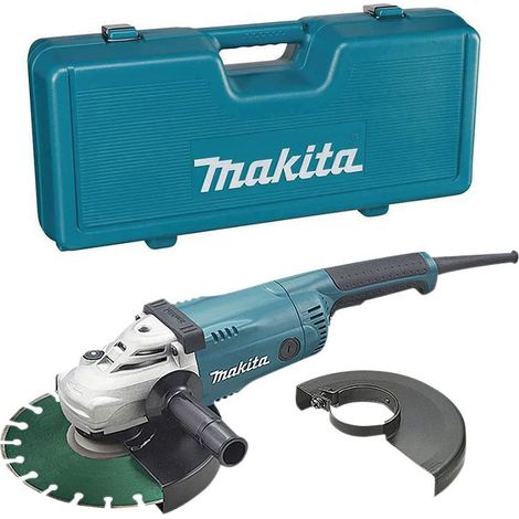 Makita – Meuleuse 2200W Ø 230 mm – Vitesse à vide 6600 tr/min – Carter orientable – Coffret avec disque diamant béton