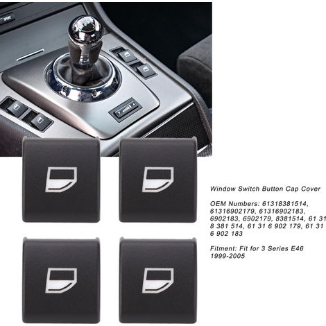Set mit 4 Fensterheber-Bedienknöpfen für BMW 3er E46 (1999–2005) – Schutzhülle (1/5)