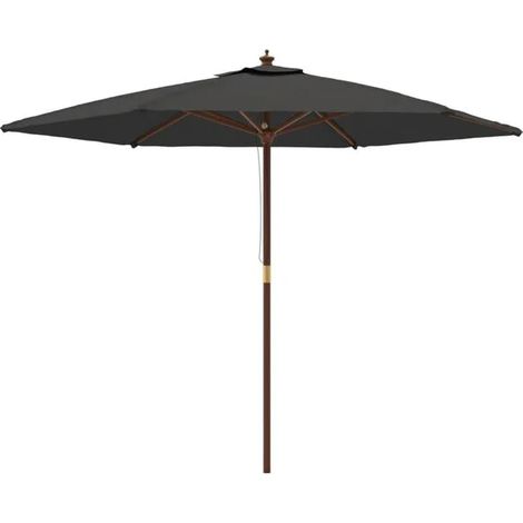 Parasol de jardin avec mât en bois anthracite 299x240 cm