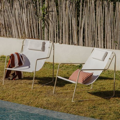 Pack de 2 hamacs avec accoudoirs en acier avec coussin Lorvian SKLUM Tapioca Beige
