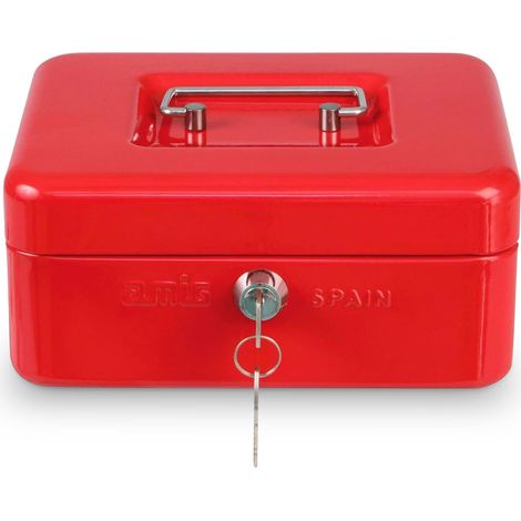 AMIG Coffret à monnaie 2153 300 x 240 x 90 mm Acier Rouge (1/4)