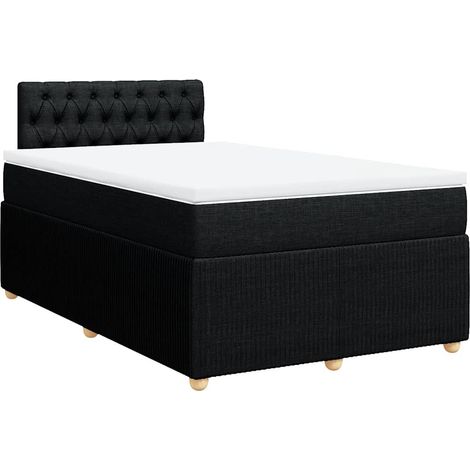 Maison Exclusive - Sommier à lattes de lit avec matelas noir 120x190 cm tissu (1/5)