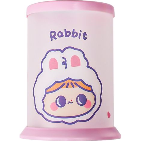 Niedlicher runder Stiftehalter mit Cartoon-Motiv, faltbarer Stiftehalter für Schüler und Studenten, Aufbewahrungsbox für Schreibwaren, Hasenmädchen (1/3)
