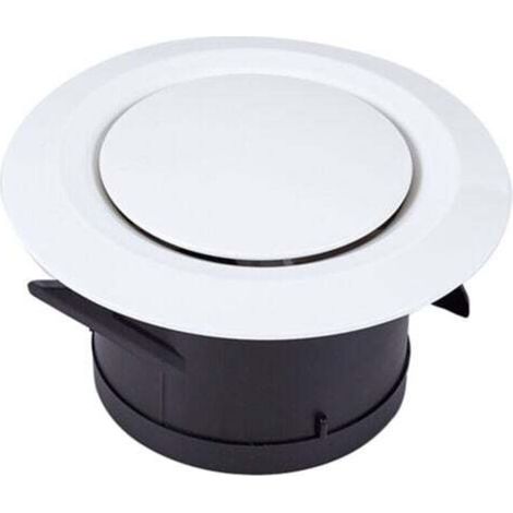 Bocchetta di immissione ed estrazione aria Ø75, 3 clip articolate - Griglia di ventilazione rotonda in plastica regolabile - Ventilazione a ventola