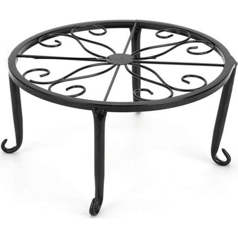 Support en métal pour plantes en fer forgé 22,9 cm – Résistant à la rouille – Design esthétique pour circulation d'air et drainage (1/5)
