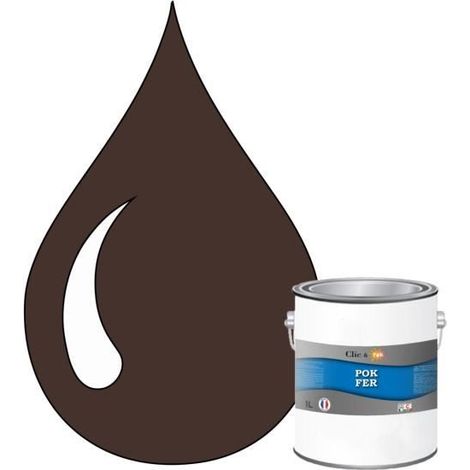 Peinture Fer Antirouille – Métal Extérieur Intérieur, Satinée, Protection Rouille - 1L - RAL 8017 - Brun chocolat (1/4)