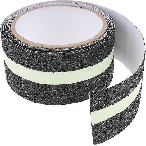 Ruban antidérapant luminescent, brillant dans le noir avec bandes fluorescentes vertes – 2 m (1/4)