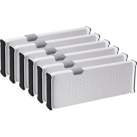 Lot de 6 séparateurs de tiroir extensibles, cloisons librement combinables pour bibliothèques, armoires et cuisines. (1/5)