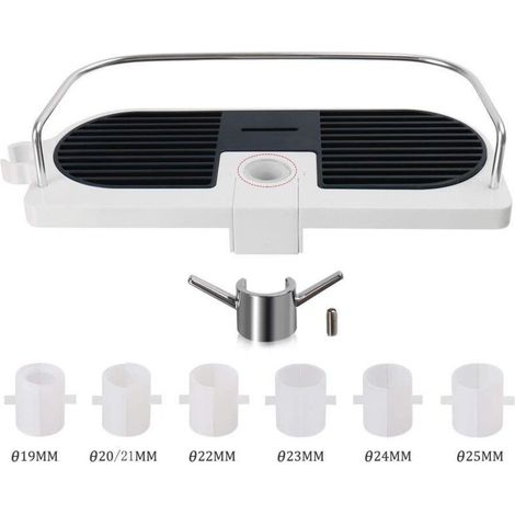 Aluminum Alloy Adjustable Rod Telescopic Shower Holder, No Drilling Bathroom Shower Holder, Shower Soap Dish, Shampoo Holder, Diameter 19 25mm