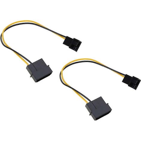 Adaptateur de câble d'alimentation Molex/IDE 4 broches vers 3 broches pour ventilateur de processeur/boîtier/boîtier - 1 lot de 2 (1/4)