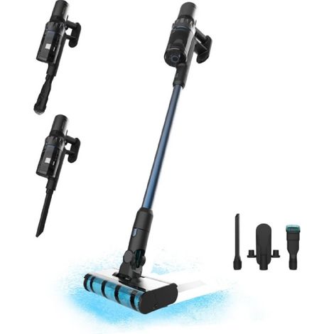 Cecotec Aspirador Escoba sin Cable Conga Rockstar 5500 Hurricane Twice. 3 en 1, Ciclón Paralelo, 630 W, 30 kPa y 180 AW, Autonomía Máxima 90 mins, Tubo Rígido, Doble Rodillo, Accesorio Muebles