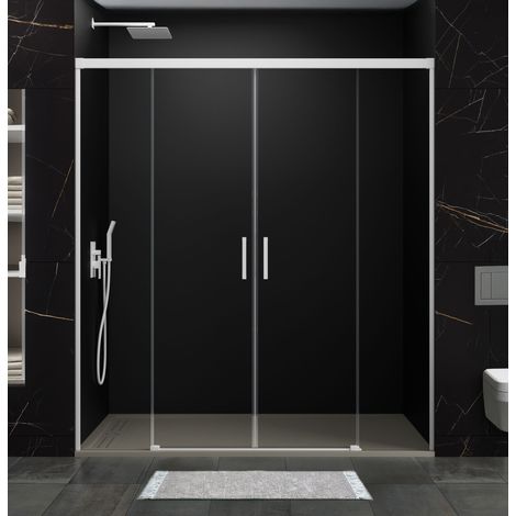 PAROI DE DOUCHE 2 FIXES + 2 COULISSANTS 162-172 cm. MODÈLE: BASICA BLANC (1/5)