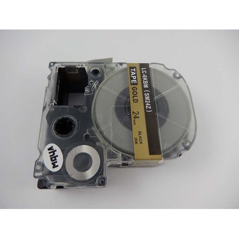 vhbw Label Tape Replacement for Epson LC-6KBM for Label Printer 8m x 24 mm, Black on Gold (1/2)