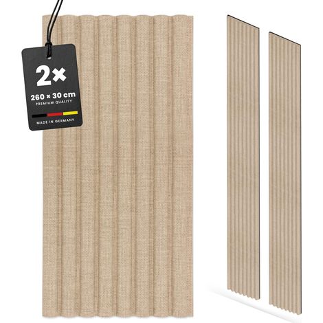KGM Akustikpaneele Curve Sand 30x260 cm 2er Set MDF Wandpaneel