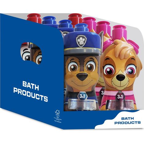Coffret Pat' Patrouille Gel Douche et Shampoing 3 en 1 400 ml - 1 paquet de 8 pièces - assorti