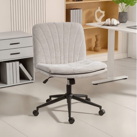 Verstellbarer Bürostuhl mit Wippfunktion, breite Sitzfläche 62 cm, beige HAVRYA (1/3)