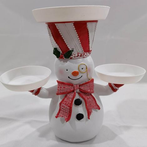 Support Pour Apéritif - Bonhomme De Neige En Résine - Décoration De Noël Pour Table À Manger Salon Bureau - 1 Pièce (1/5)