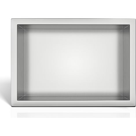 BALNEO - niche murale 30x20x10 cm argentée INOX en acier inoxydable WALL-BOX - étagère de salle de bain (1/4)