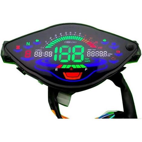 Compatible avec Honda Wave 100, 100R et 110R : compteur numérique LCD LED, compteur de vitesse, odomètre et compte-tours. (1/5)