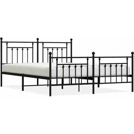 Maison Exclusive - Giroletto con Testiera e Pediera Metallo Nero 183x213 cm (1/5)