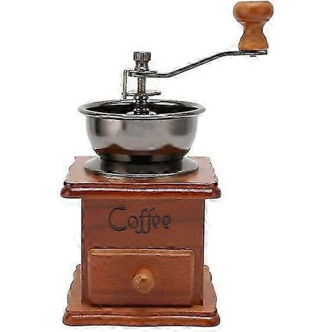 Manuelle Kaffeemühle mit rutschfestem Edelstahlgewinde und Griff aus Walnussholz, ideal für Cafés. (1/5)