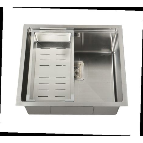 Fregadero de un seno en inox con bandeja Kenia 21,5 cm(alto) 44 cm(ancho) 44 cm(largo) (1/3)