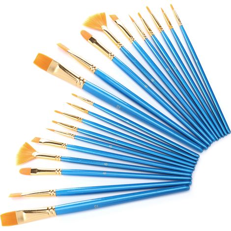 2 Ensembles de Brosses Rondes en Nylon pour Peinture à l'Huile et Acrylique - Idéal pour Artistes (1/5)
