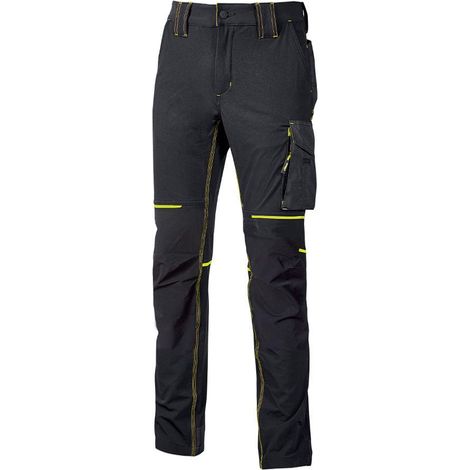 PANTALON DE TRAVAIL LEGER TISSU U4 STRETCH WORLD BLACK CARBON U-POWER
