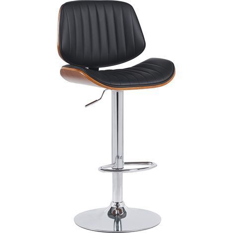 Barhocker Clawson Kunstleder walnuss/schwarz chrom