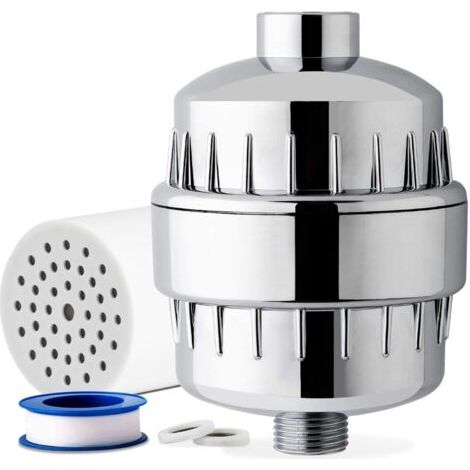 Filtre de douche universel 15 niveaux de débit – Cartouche filtrante remplaçable – Élimine jusqu'à 99 % des impuretés – Enrichi en vitamine C