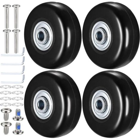 4 Stück Ersatzrollen für Koffer, 50 x 18 mm Ersatzrollen für Gepäck und Trolleys