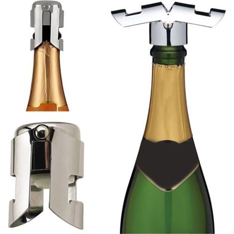 Bouchon Pour Bouteille De Vin - Bouchon En Acier Inoxydable Pour Champagne Et Vin Pétillant - 1 Pièce (1/5)