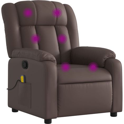 Fauteuil de massage inclinable Marron Similicuir vidaXL