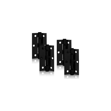 Charnières à roulement à billes noir mat de 3 pouces (75 mm), charnière de porte en acier pour portes en bois (2 paires)