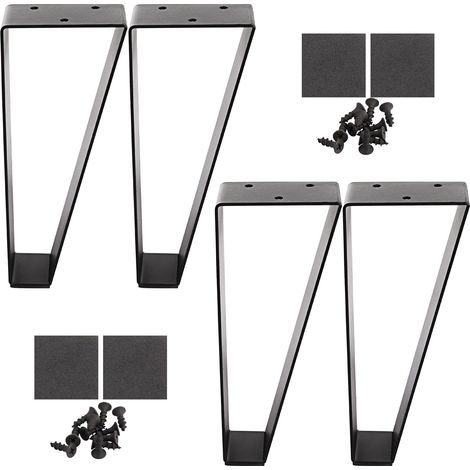 Patas de mueble trapezoidales de metal con tacos antideslizantes, patas de mesa modernas y muy resistentes para muebles, sofás y armarios - 20 cm