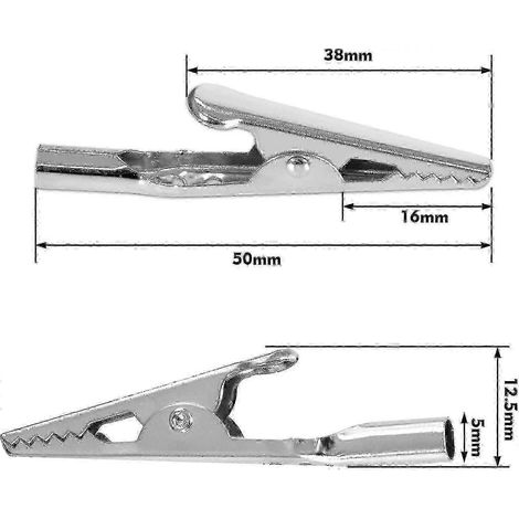 2025 60 pièces Pinces crocodiles métalliques, pinces crocodiles de test métalliques, pinces crocodiles pour fil métallique, pinces crocodiles, pinces crocodiles électriques (1/3)