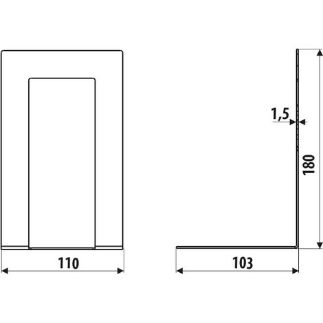 Support AD24, RECTANGLE, structure noire (1/2)