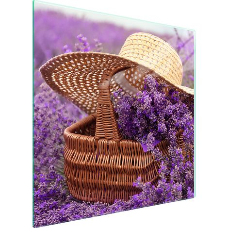 PLAQUE DE PROTECTION EN VERRE POUR POÊLE 50x52 LAVANDE (1/5)