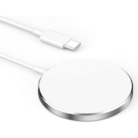Chargeur induction for iphone-chargeur for iphone 15W USB‑C for iPhone Rapide Chargeur Magnétique Sans Fil pour iPhone 15/15 Pro/15 Pro Max/14/13/12/11/X/XS/SE/XR/AirPods - Blanc 15W (1/4)